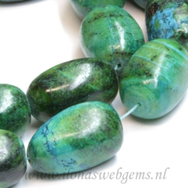 Chinese Chrysocolla barrel grote maat ca. 30x20mm