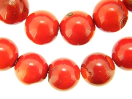Bloedkoraal rood rond 15mm