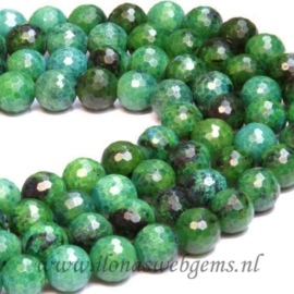 Chinese Chrysocolla facet rond ca. 10mm