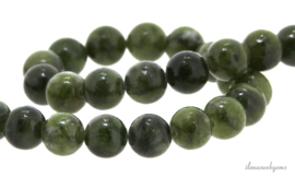 10 strengen Jade kralen rond ca. 6mm