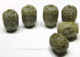 6 stuks jade buddha hoofdje ca.19x15x16mm (R2-28B)