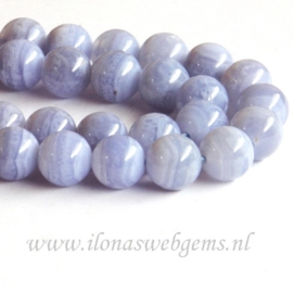 Blauwe Chalsedoon rond ca. 10mm A kwaliteit