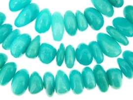 Jade turquoise grote maat ca. 12-22mm