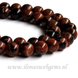 Goudsteen blauw - goud mix rond ca. 12mm