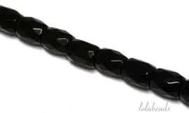 10 Strengen Onyx kralen facet barrel ca. 10x14mm