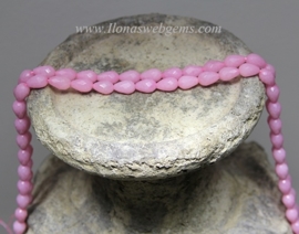 6 paar Jade zacht roze facet druppel ca. 13x8(M195)