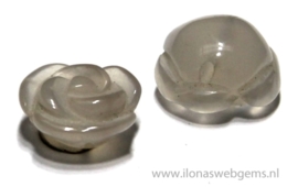 1 edelsteen roosje Agaat beige/créme ca. 14,5x8-10mm (G86D)
