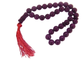 Jade Mala aubergine rond ca. 14mm