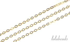 3 meter Gold filled schakels / ketting ca. 1.3mm