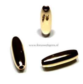 12 stuks Gold filled kraal ca. 11x3,5mm