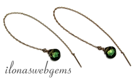 6 paar Goldfilled doortrek oorhangers met gesloten oogje ca. 11.5x1mm