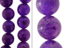 Kwarts Amethyst gekleurd rond 6mm