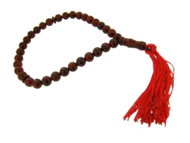 Jade mala donker rood ca. 10mm