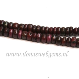 Koraal rondellen aubergine ca. 10x4-5mm