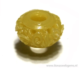 6 Koraal kralen pandora style  ca. 11x7mm (La1D-2)