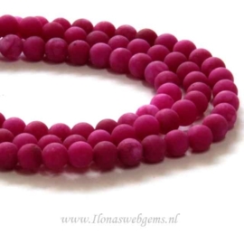 Jade mat fuchsia rond ca. 6,5mm