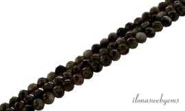 10 strengen Silver Obsidiaan kralen facet rond ca. 4mm