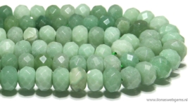 Jade kralen facet rondel ca. 12x8mm (L6a)