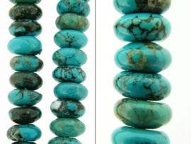 Howliet turquoise rondellen ca. 10x4,5mm