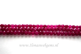 Jade fuchsia facet rond ca. 4,5mm