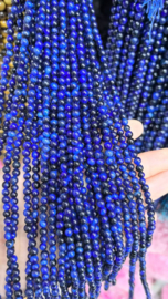 10 Strengen Donker Blauw Tijgeroog kralen rond ca. 6mm