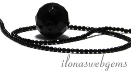 10 strengen Onyx kralen facet rond ca. 3mm