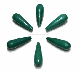 6 stuks Jade pegels ca.30x10mm (F39)