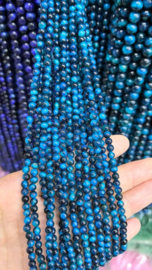 10 Strengen Blauwe Tijgeroog kralen rond ca. 6mm