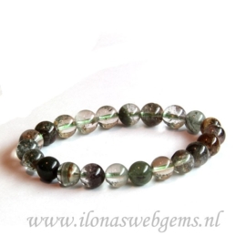 Garden crystal (Lodolite) rond ca. 8mm (i14)