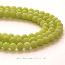 Jade mat appeltjes groen rond ca. 6,5mm (G169)