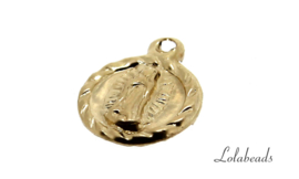 12 stuks Gold filled bedeltje "Virgin Guadalupe" ca. 8.5mm