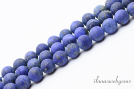 10 strengen Lapis Lazuli kralen mat rond ca. 8mm (1.32)