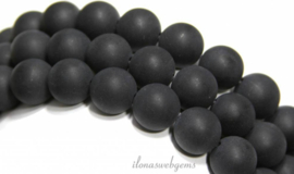 10 strengen Onyx kralen mat rond ca. 12mm