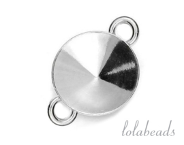 24 stuks Sterling zilveren connector voor Swarovski elements 12mm
