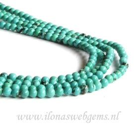 Turquoise Howliet rond ca. 4mm