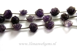 Amethyst roosjes ca. 10mm