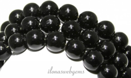 10 strengen Obsidiaan kralen rond ca. 12mm