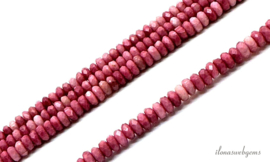 10 Strengen Rhodoniet kralen facet rondel ca. 4x2mm