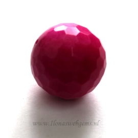 Jade fuchsia mega kraal facet rond ca. 30mm