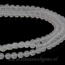 Bergkristal `iced` rond ca. 4,5mm