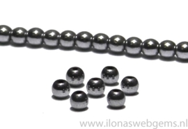 Ca. 140 stuks mini Hematiet kralen / spacer ca. 3mm(i26)