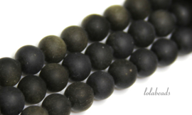 10 strengen Golden Obsidiaan kralen mat rond ca. 8.5mm (1.29)