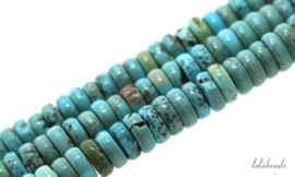 10 strengen Turquoise Howliet rondel ca. 8x3mm