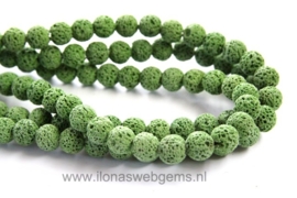 Lavasteen groen rond ca. 10mm