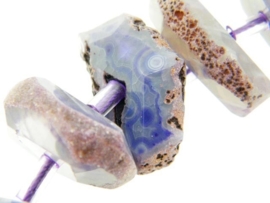 Agaat paars facet discs choker