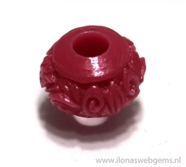 4 Koraal kralen pandora style  ca. 11x7mm (R3-7)