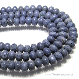 Koraal blauw rondellen ca. 12x8mm (M259)