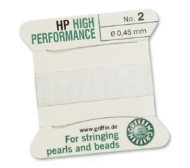 WHITE: Griffin Rijgdraad High Performance 0.45mm No. 2 (HP3)