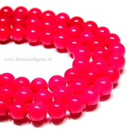 Jade fuchsia rond ca. 10mm (J57)