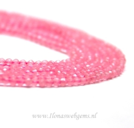 Jade mini pastel-roze facet rond ca. 2,3mm (La8-3)